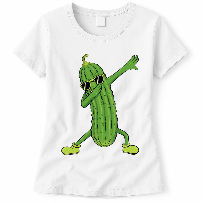 Dabbing Pickle Dancing Cucumber Lover Funny Gifts Womens T-Shirt