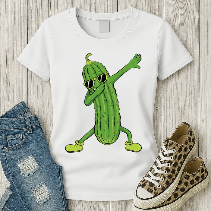 Dabbing Pickle Dancing Cucumber Lover Funny Gifts Womens T-Shirt