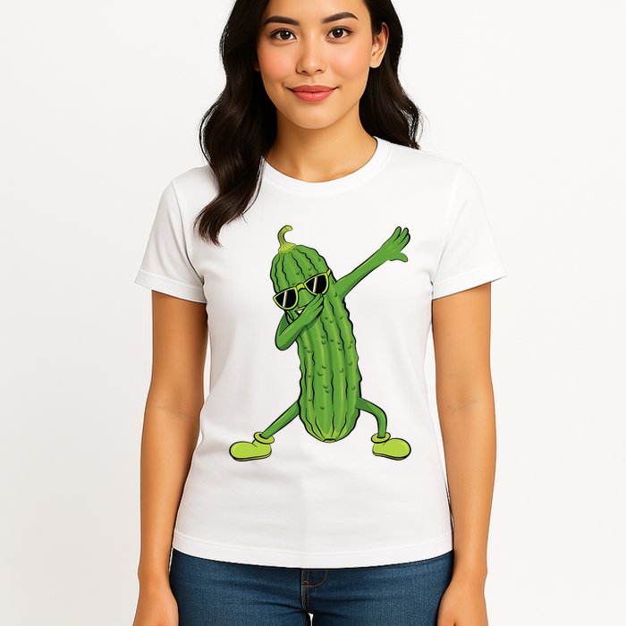 Dabbing Pickle Dancing Cucumber Lover Funny Gifts Womens T-Shirt