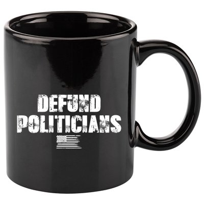Defund Politicians Distressed Vintage USA Flag 11oz C Handle Ceramic Mug