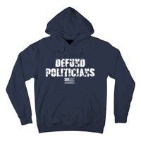 Defund Politicians Distressed Vintage USA Flag Hoodie