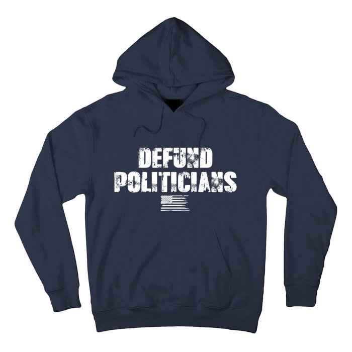 Defund Politicians Distressed Vintage USA Flag Hoodie