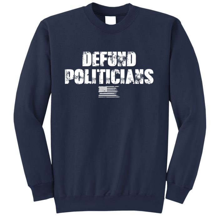 Defund Politicians Distressed Vintage USA Flag Sweatshirt