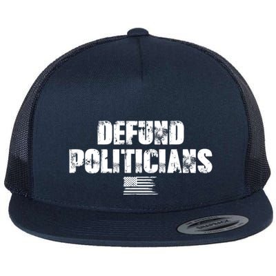 Defund Politicians Distressed Vintage USA Flag Flatbill Hat