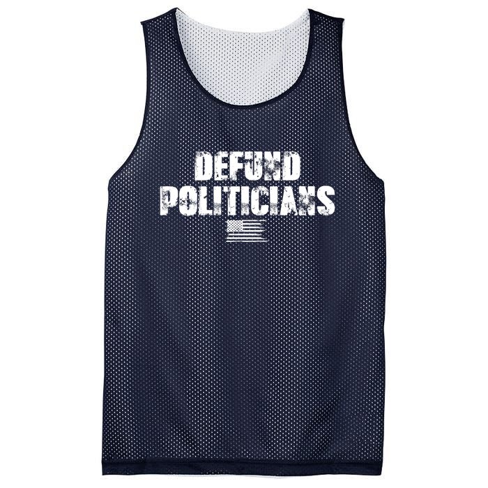 Defund Politicians Distressed Vintage USA Flag Mesh Reversible Basketball Jersey Tank