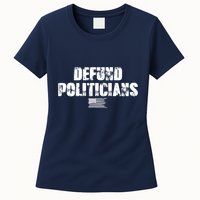 Defund Politicians Distressed Vintage USA Flag Womens T-Shirt