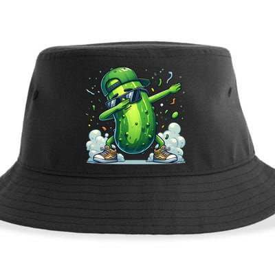 Dabbing Pickle Dancing Cucumber Lover Funny Sunglass Gift Sustainable Bucket Hat