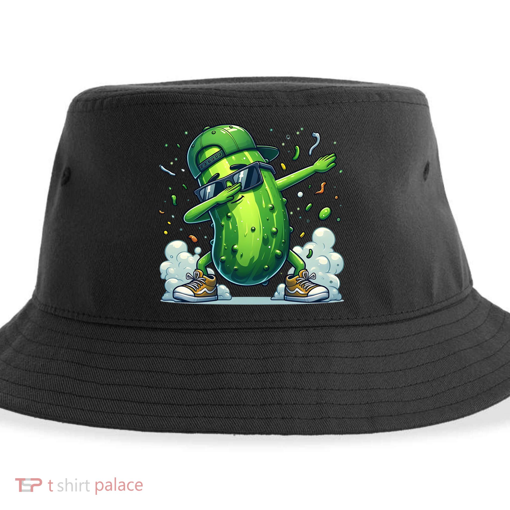 Dabbing Pickle Dancing Cucumber Lover Funny Sunglass Gift Sustainable Bucket Hat