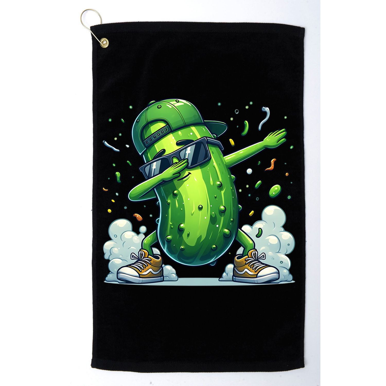 Dabbing Pickle Dancing Cucumber Lover Funny Sunglass Gift Golf Towel