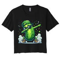 Dabbing Pickle Dancing Cucumber Lover Funny Sunglass Gift Crop Top