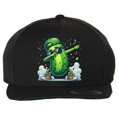Dabbing Pickle Dancing Cucumber Lover Funny Sunglass Gift Wool Snapback Cap