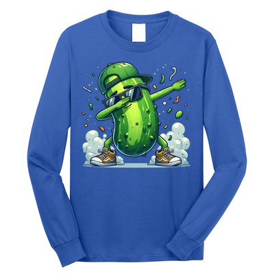 Dabbing Pickle Dancing Cucumber Lover Funny Sunglass Gift Long Sleeve Shirt