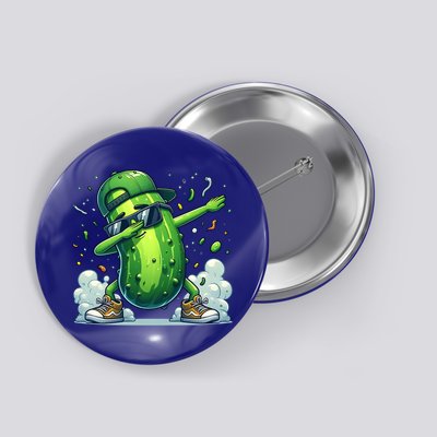 Dabbing Pickle Dancing Cucumber Lover Funny Sunglass Gift Button