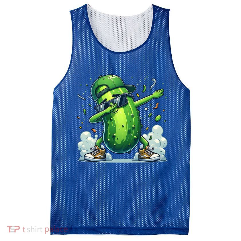 Dabbing Pickle Dancing Cucumber Lover Funny Sunglass Gift Mesh Reversible Basketball Jersey Tank