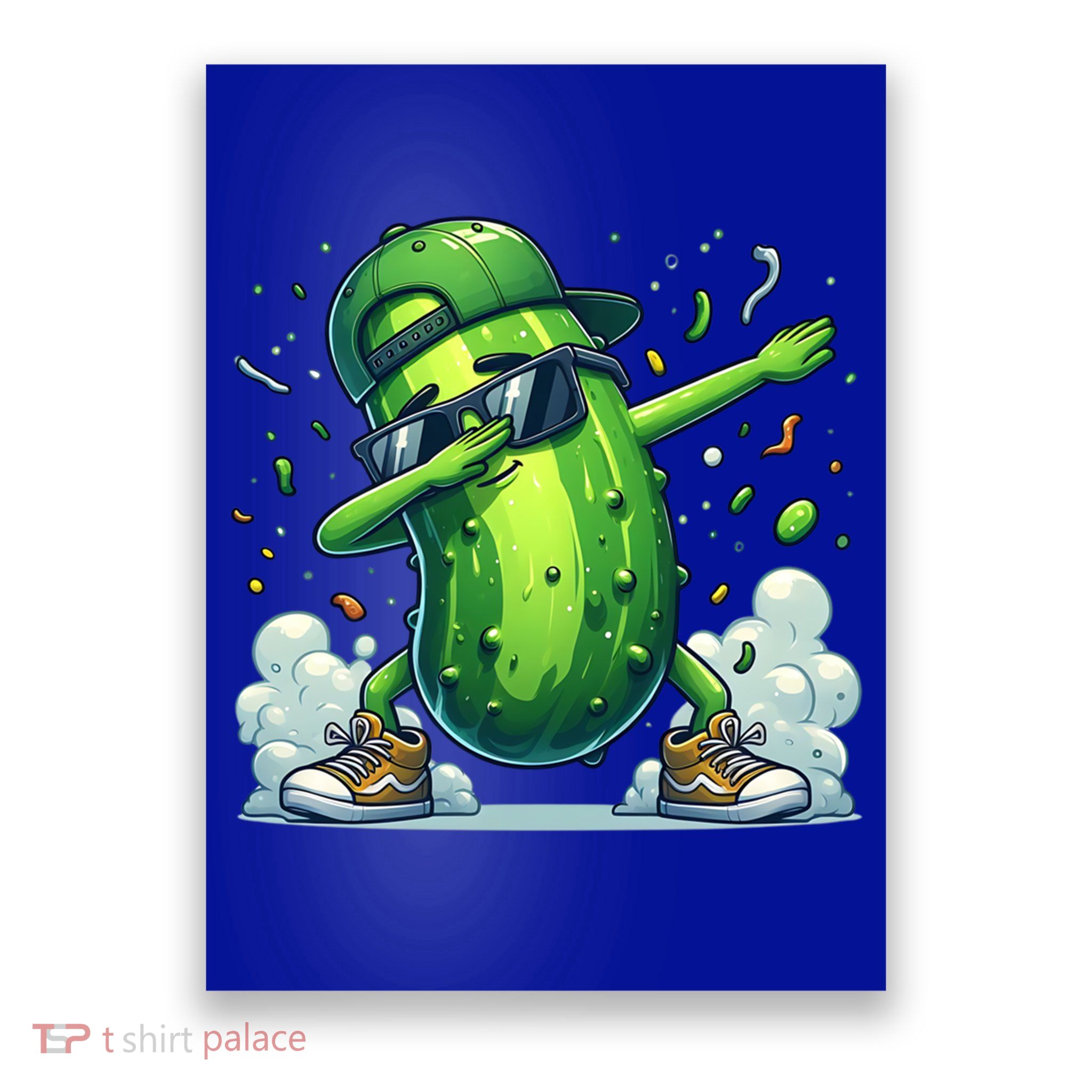 Dabbing Pickle Dancing Cucumber Lover Funny Sunglass Gift Poster