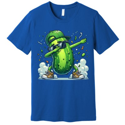 Dabbing Pickle Dancing Cucumber Lover Funny Sunglass Gift Premium T-Shirt