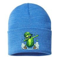 Dabbing Pickle Dancing Cucumber Lover Funny Sunglass Gift Sustainable Knit Beanie