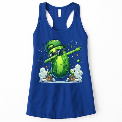 Dabbing Pickle Dancing Cucumber Lover Funny Sunglass Gift Womens Tank Top