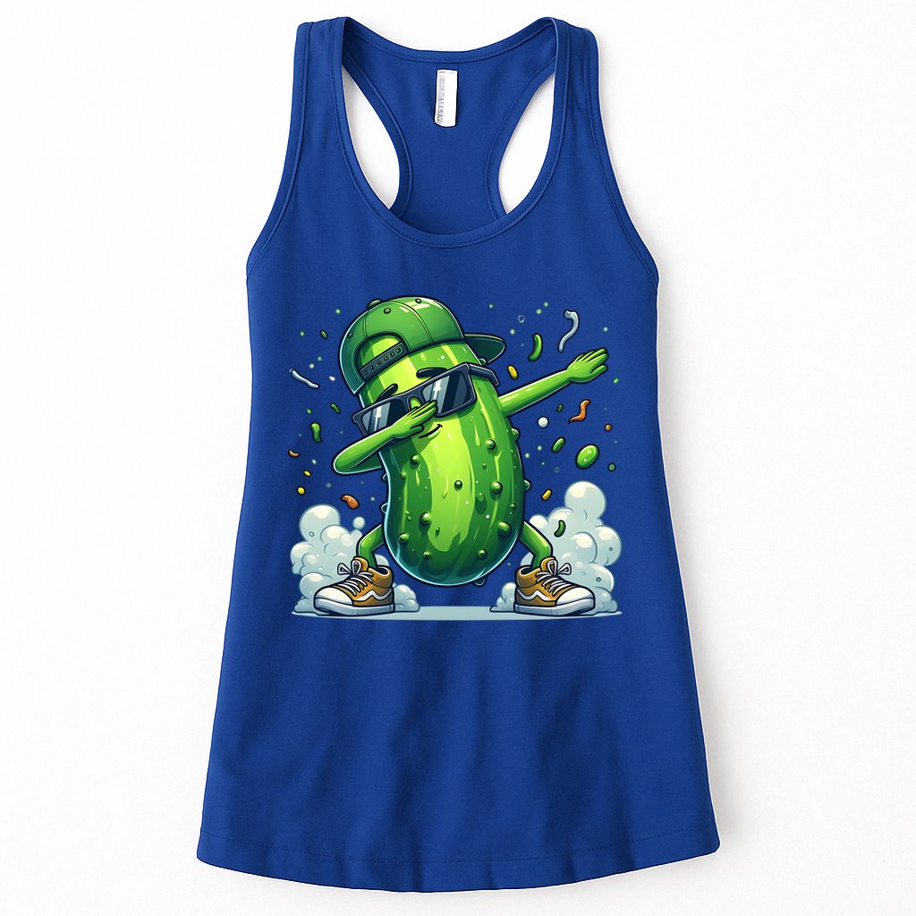 Dabbing Pickle Dancing Cucumber Lover Funny Sunglass Gift Womens Tank Top