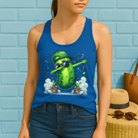 Dabbing Pickle Dancing Cucumber Lover Funny Sunglass Gift Womens Tank Top