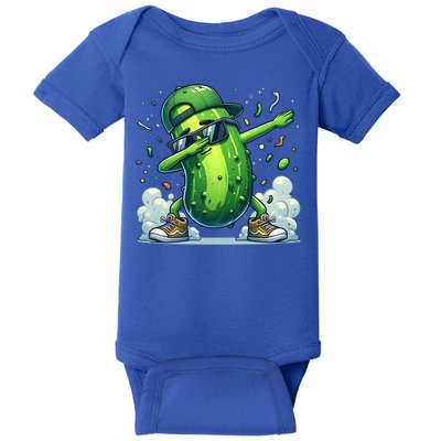 Dabbing Pickle Dancing Cucumber Lover Funny Sunglass Gift Baby Bodysuit