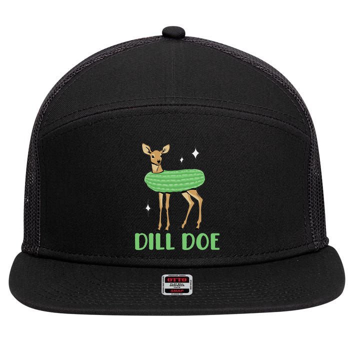 Dill Pickle Dill Doe Dark Inappropriate Offensive 7 Panel Mesh Trucker Snapback Hat