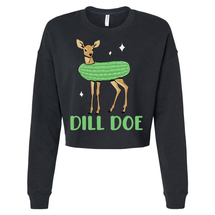 Dill Pickle Dill Doe Dark Inappropriate Offensive Cropped Pullover Crew