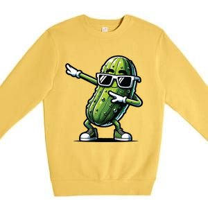 Dabbing Pickle Dancing Cucumber Pickle Food Squad Gift Premium Crewneck Sweatshirt