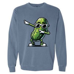 Dabbing Pickle Dancing Cucumber Pickle Food Squad Gift Garment-Dyed Sweatshirt