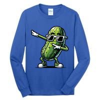 Dabbing Pickle Dancing Cucumber Pickle Food Squad Gift Tall Long Sleeve T-Shirt