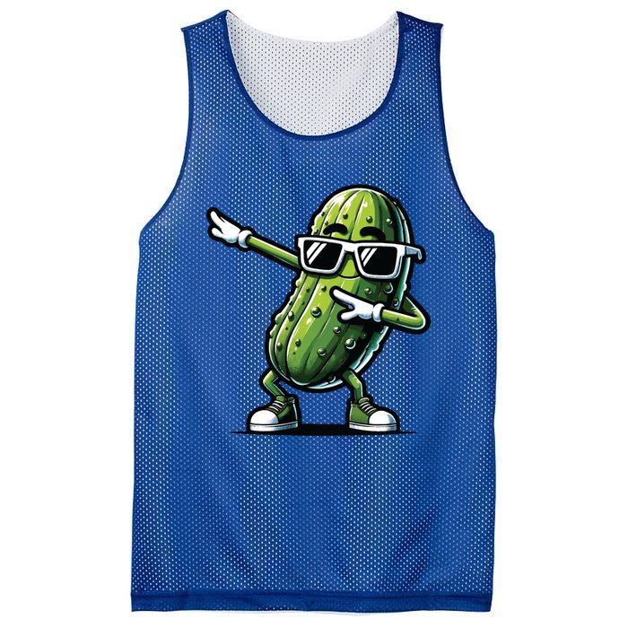 Dabbing Pickle Dancing Cucumber Pickle Food Squad Gift Mesh Reversible Basketball Jersey Tank