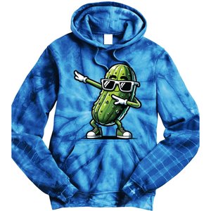 Dabbing Pickle Dancing Cucumber Pickle Food Squad Gift Tie Dye Hoodie