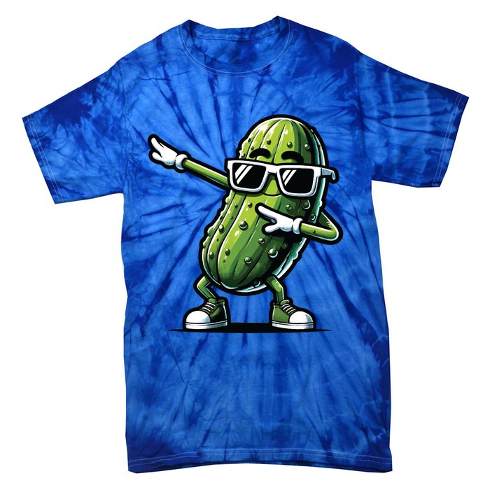 Dabbing Pickle Dancing Cucumber Pickle Food Squad Gift Tie-Dye T-Shirt