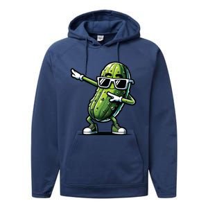 Dabbing Pickle Dancing Cucumber Pickle Food Squad Gift Performance Fleece Hoodie