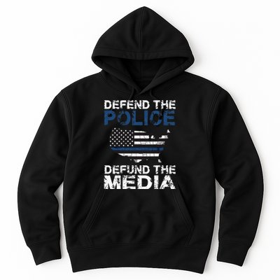 Defend Police Defund The Media American Flag USA Hoodie