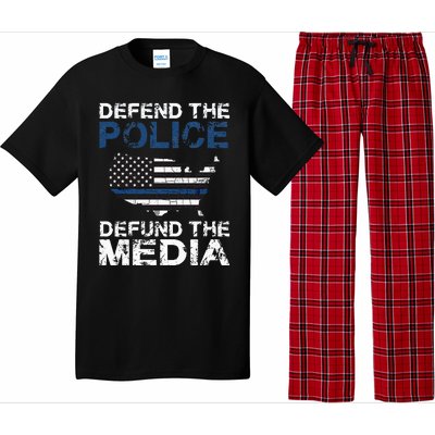 Defend Police Defund The Media American Flag USA Pajama Set