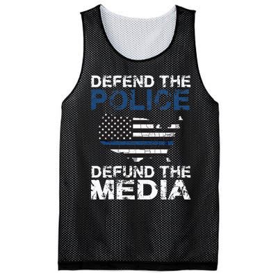 Defend Police Defund The Media American Flag USA Mesh Reversible Basketball Jersey Tank