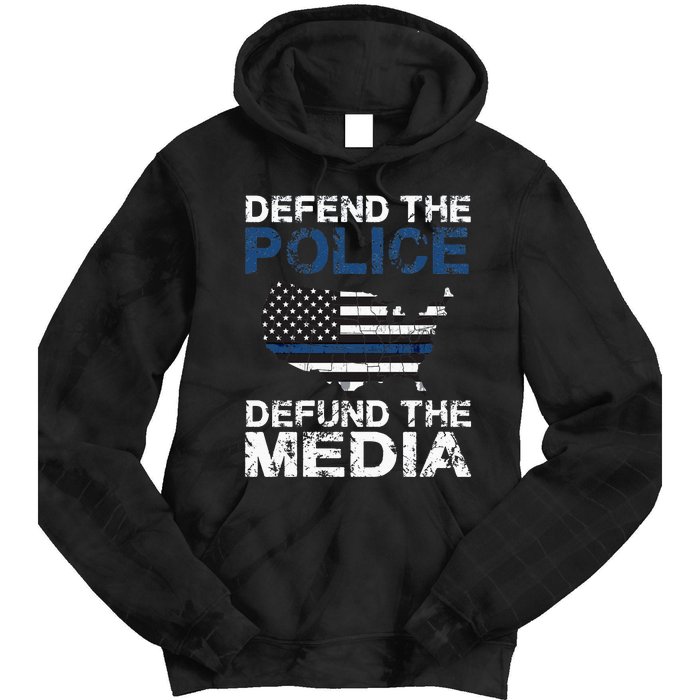 Defend Police Defund The Media American Flag USA Tie Dye Hoodie