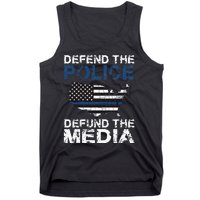 Defend Police Defund The Media American Flag USA Tank Top