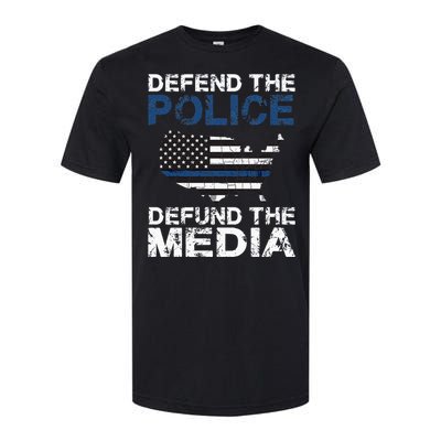 Defend Police Defund The Media American Flag USA Softstyle CVC T-Shirt