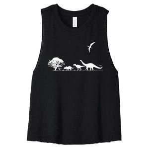 Dinosaurs Prehistoric Dinosaur Kids Or Adults Dino Women's Racerback Cropped Tank