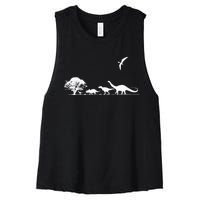 Dinosaurs Prehistoric Dinosaur Kids Or Adults Dino Women's Racerback Cropped Tank