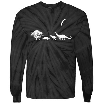 Dinosaurs Prehistoric Dinosaur Kids Or Adults Dino Tie-Dye Long Sleeve Shirt