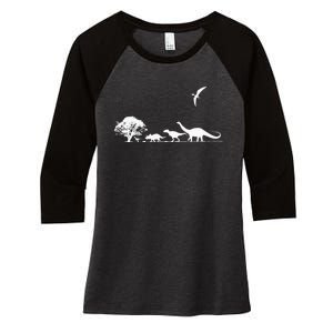 Dinosaurs Prehistoric Dinosaur Kids Or Adults Dino Women's Tri-Blend 3/4-Sleeve Raglan Shirt