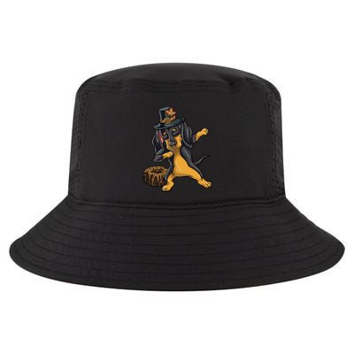 Dabbing Pilgrim Dachshund Pound Cake Thanksgiving Gift Cool Comfort Performance Bucket Hat