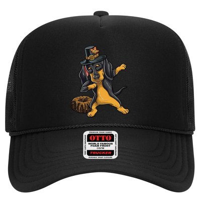 Dabbing Pilgrim Dachshund Pound Cake Thanksgiving Gift Trucker Hat