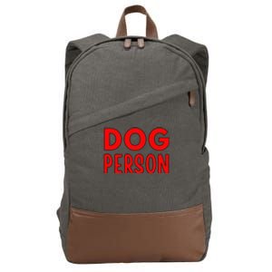 Dog Person Cotton Canvas Backpack