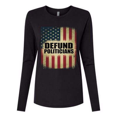 Defund Politicians Defund D.C. Clear The Swamp Womens Cotton Relaxed Long Sleeve T-Shirt