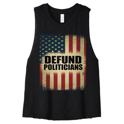 Defund Politicians Defund D.C. Clear The Swamp Women's Racerback Cropped Tank