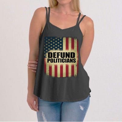 Defund Politicians Defund D.C. Clear The Swamp Women's Strappy Tank